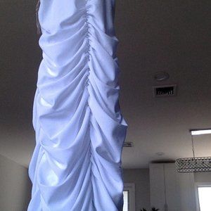 White scrunch up dress